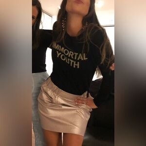 #Zara #pink #metalic #skirt